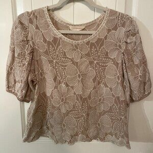 Solitaire Embroidered Sheer Blouse | Women’s Medium | Boho Romantic Top